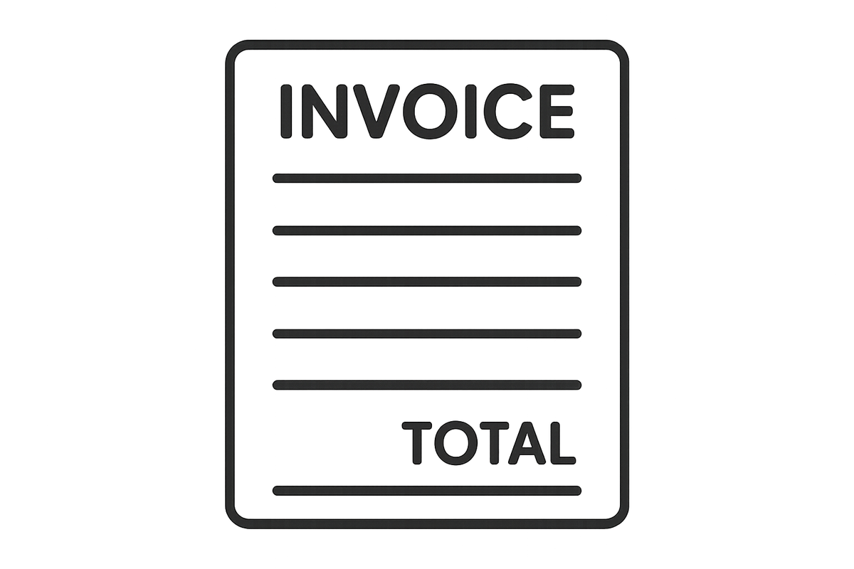 black invoice outline